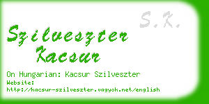 szilveszter kacsur business card